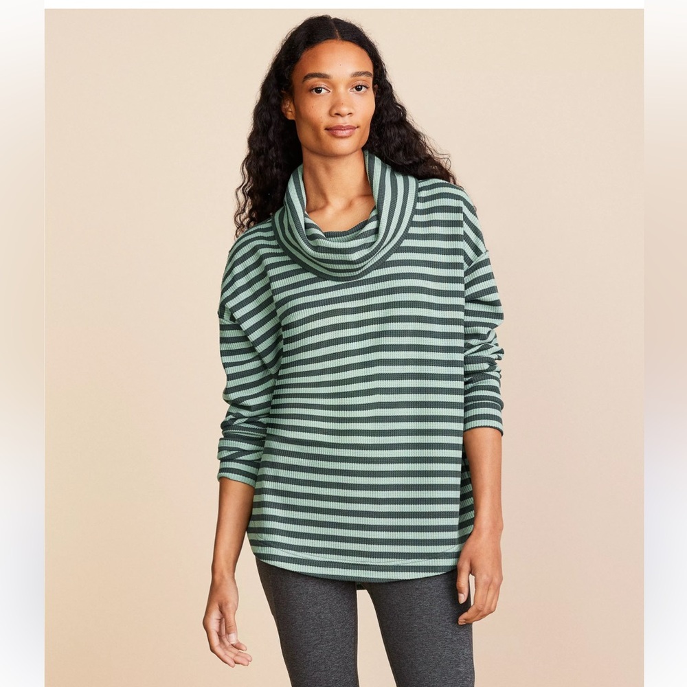 The Loft Striped Waffle Knit Top —